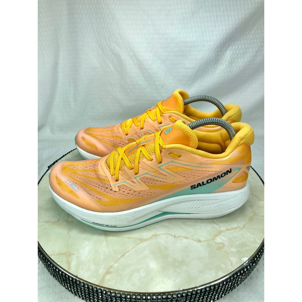 Salomon Phantasm 2 Road Running Shoes Womens 9 Orange Yellow Sporty Gym Sneakers - Picture 5 of 11